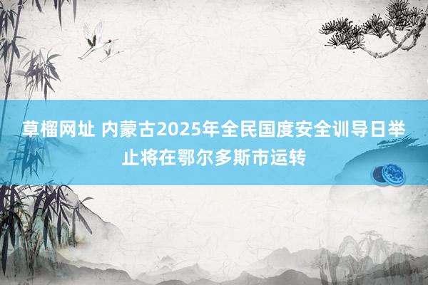 草榴网址 内蒙古2025年全民国度安全训导日举止将在鄂尔多斯市运转