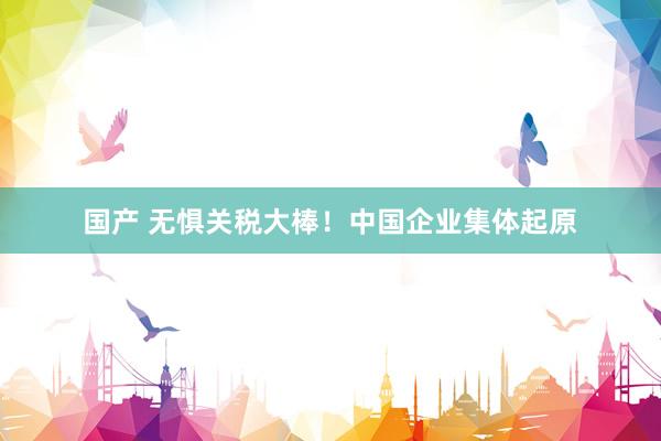 国产 无惧关税大棒！中国企业集体起原