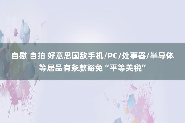自慰 自拍 好意思国敌手机/PC/处事器/半导体等居品有条款豁免“平等关税”