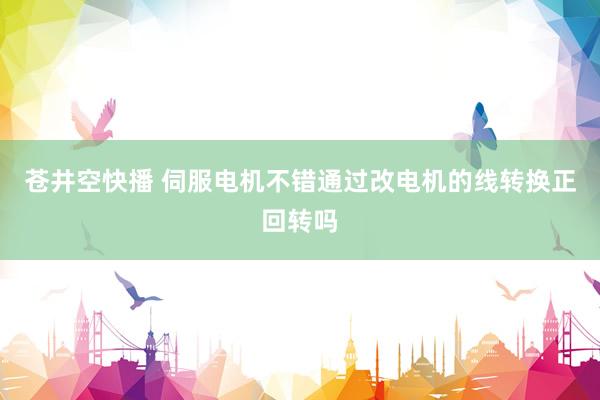 苍井空快播 伺服电机不错通过改电机的线转换正回转吗