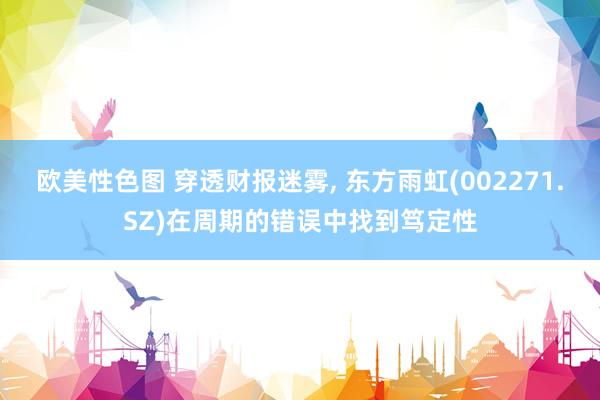 欧美性色图 穿透财报迷雾, 东方雨虹(002271.SZ)在周期的错误中找到笃定性