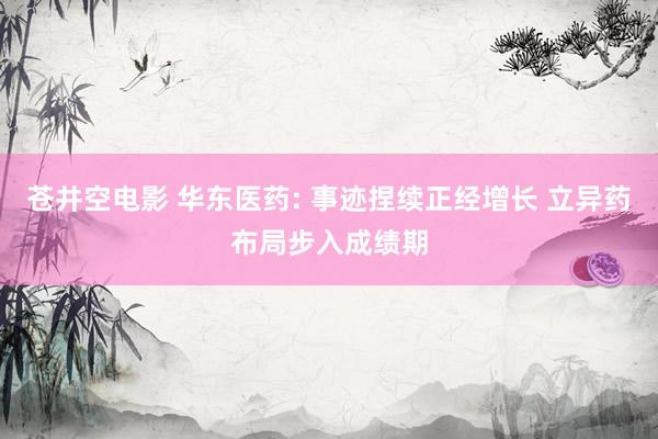 苍井空电影 华东医药: 事迹捏续正经增长 立异药布局步入成绩期