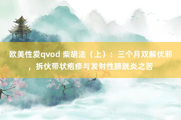 欧美性爱qvod 柴胡法（上）：三个月双解伏邪，拆伙带状疱疹与发射性膀胱炎之苦